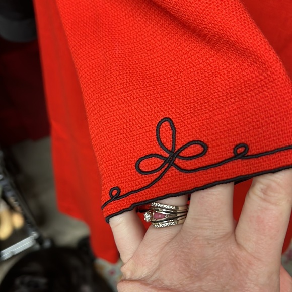 M111 // Red MISS COUTURE Pure Virgin Wool Dress 60s - Picture 4 of 11